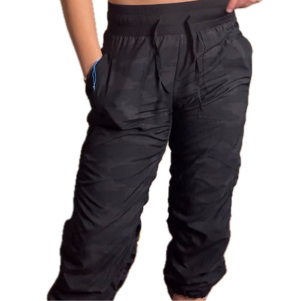 RBX Women's Camouflage Dance Studio Parachute Hem Drawcords Crop Jogger Pants L